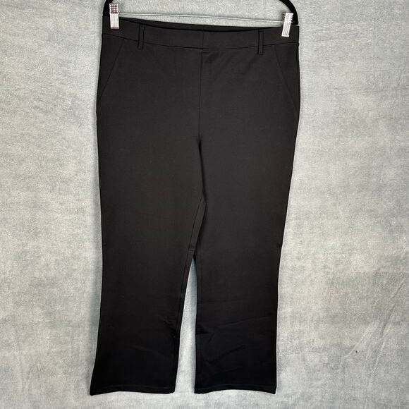 Quince Pants Womens Large Petite Black Pullon Stretch Minimalist Neutral Career